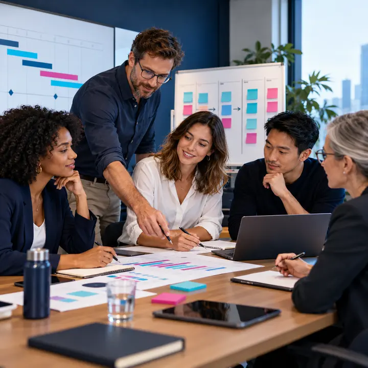 Équipe qui organise un projet de formation